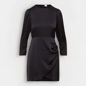 Wilfred Dress Size 2 Black Satin Mini Didi 3/4 Sleeve NWT Aritzia